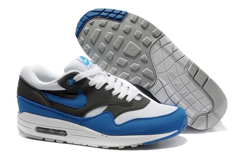 Nike Air Max 87 For Mens Shoes Black White Blue - Click Image to Close